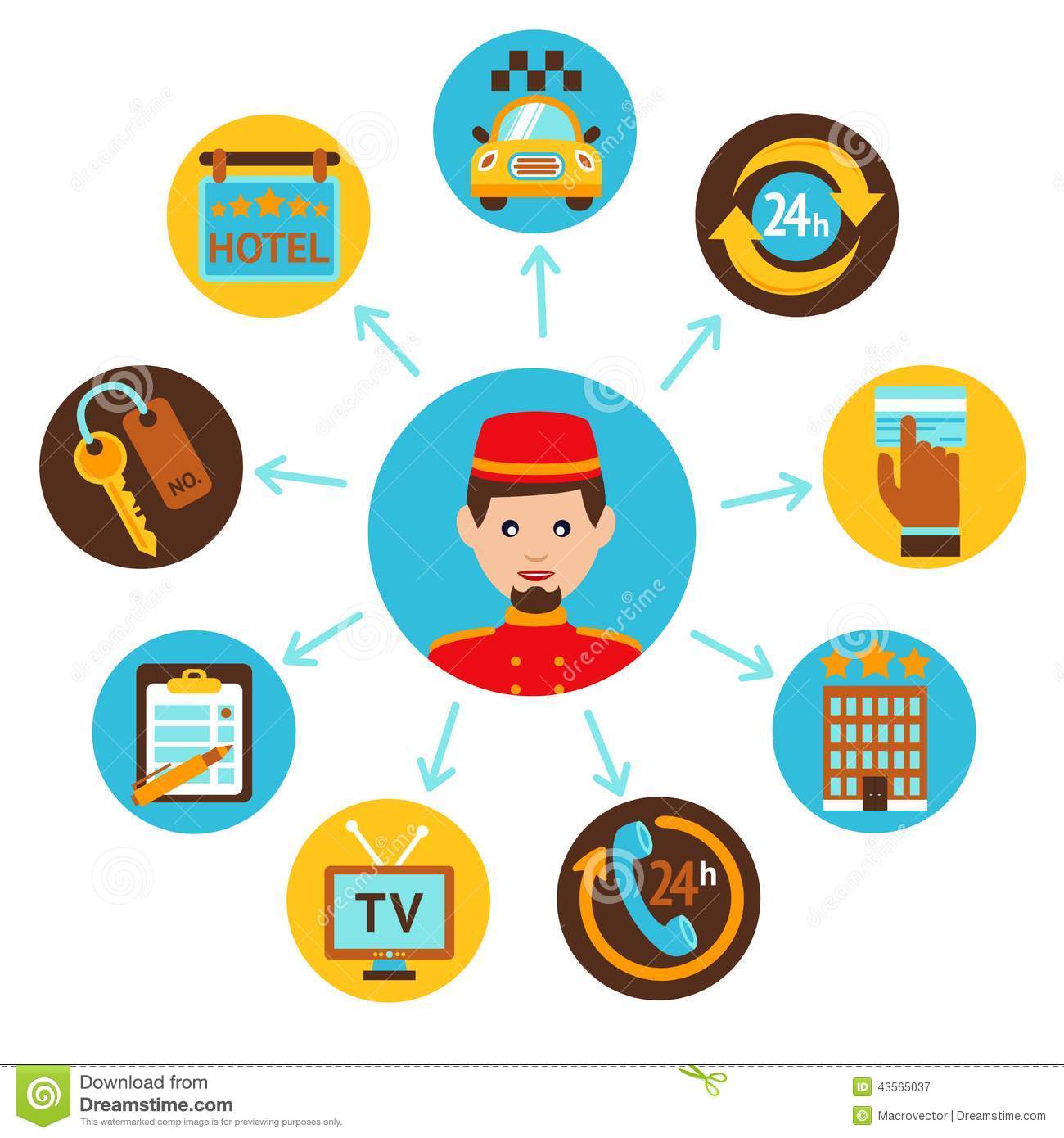 Hotel Baggage Services Icons Hotel Baggage Services Icons