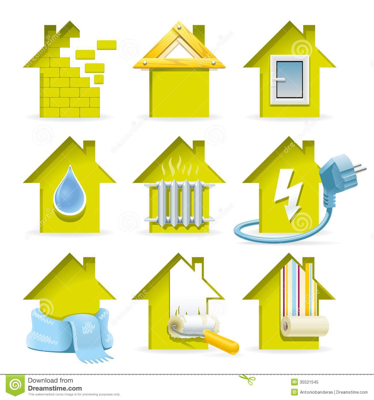 Icons Stages of Construction for House