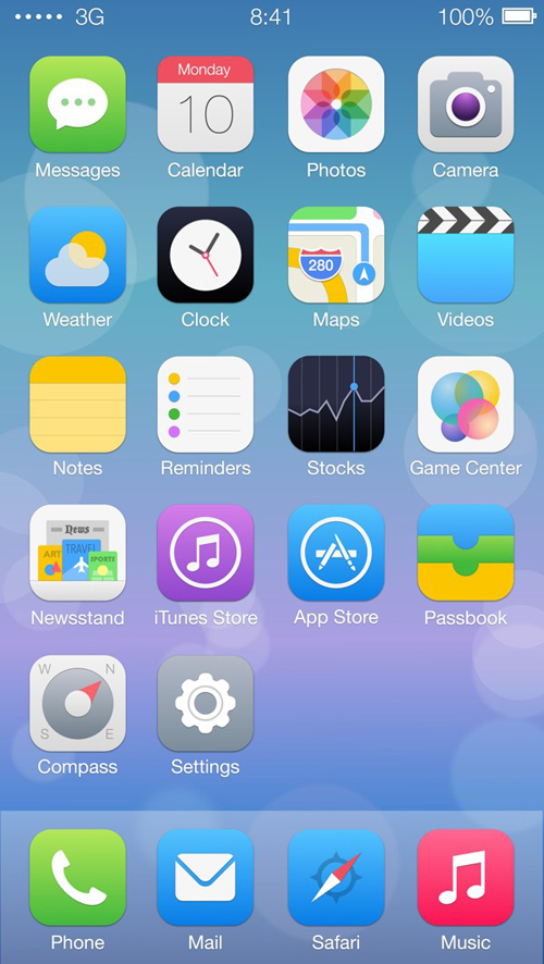 iOS 7 Home Screen iOS 7 Home Screen