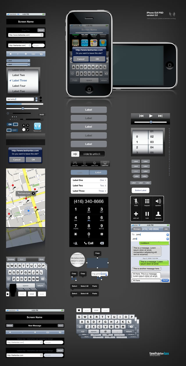 iPhone GUI PSD Design Template