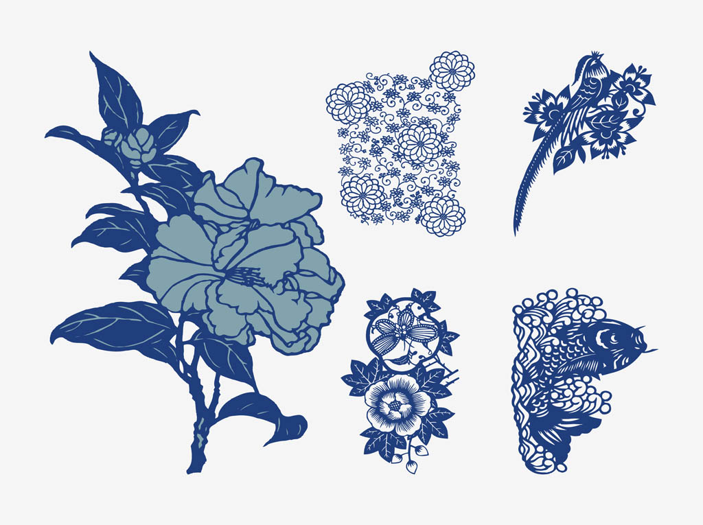 Japanese Flower Vector Art Japanese Flower Vector Art