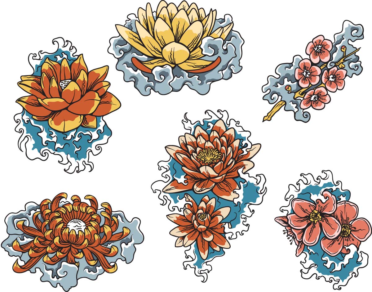 Japanese Lotus Flower Designs