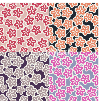 Japanese Seamless Patterns Vector