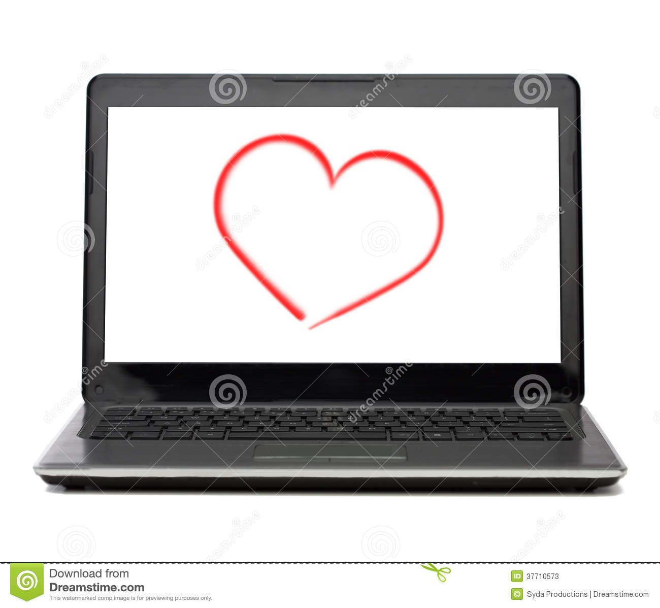 Laptop Computer Screen with Heart