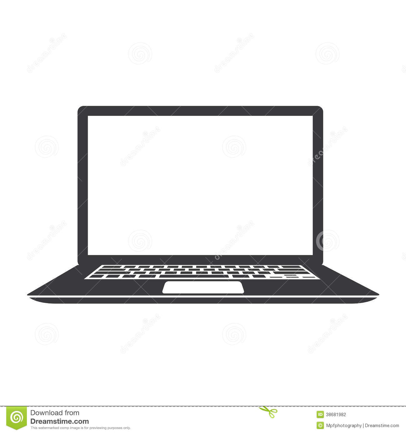 Laptop Icon Black and White