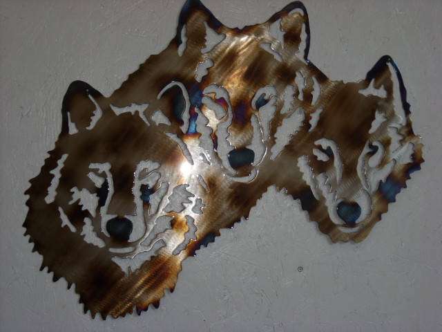 Metal Art Wolves