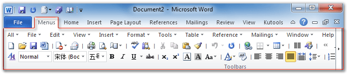 Microsoft Office Word 2010 Toolbar