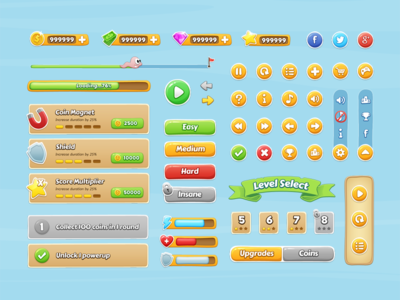 12 Mobile Game UI PSD Images