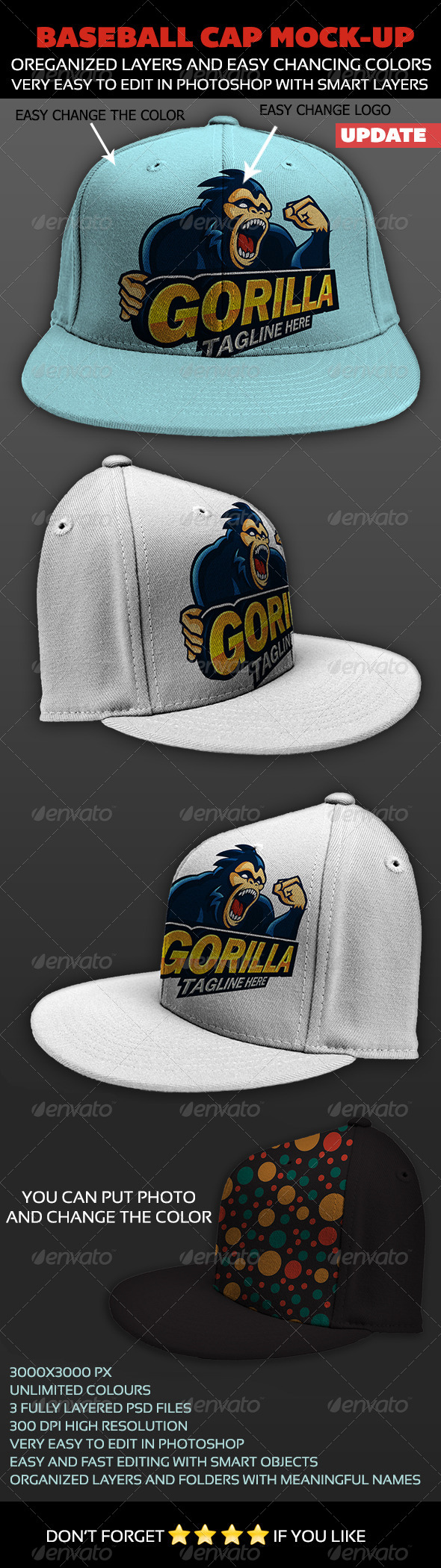 Mock Up Template Baseball Cap