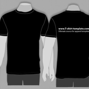 Model T-Shirt Template Front and Back