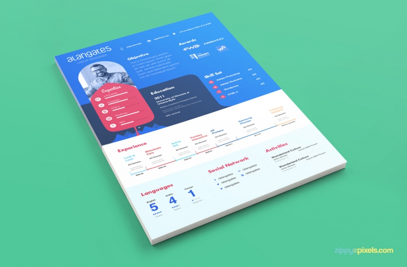 Modern Resume Templates with Color