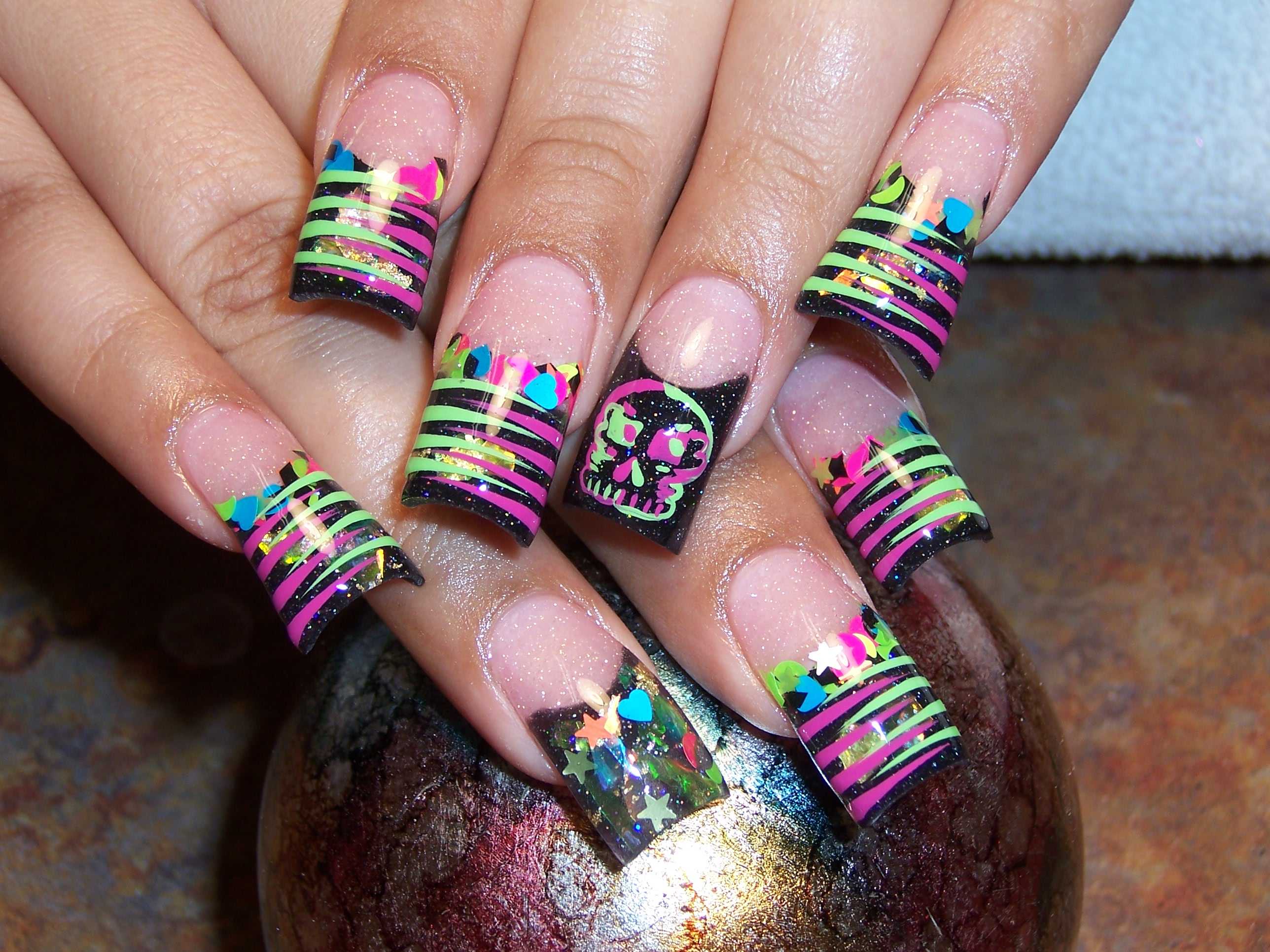 17 Neon Acrylic Nail Designs Ideas Images