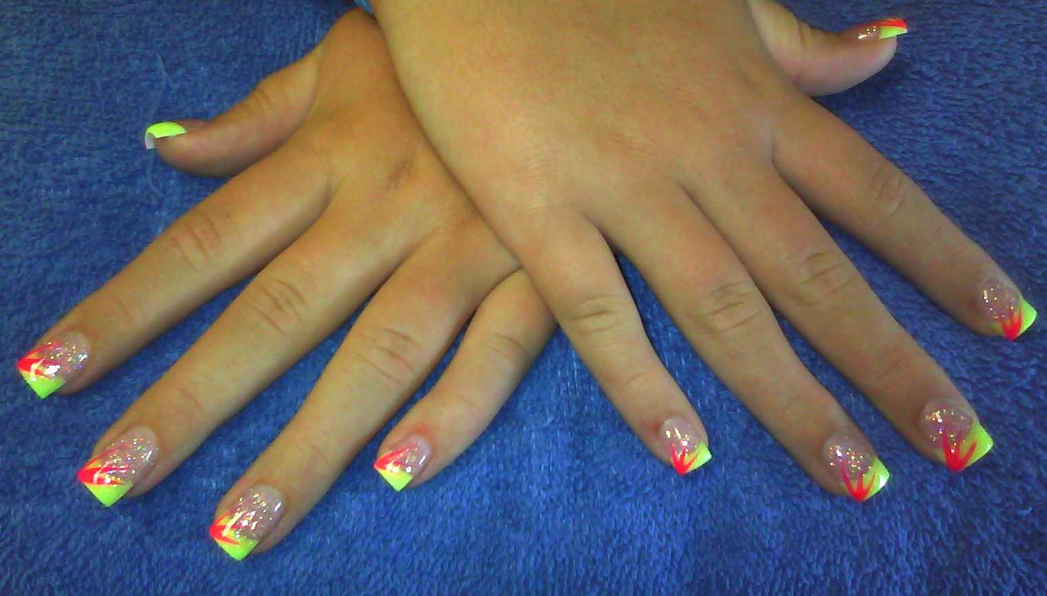 4. "Neon Edgy Acrylic Nail Design" - wide 3