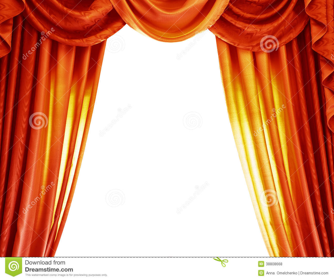 Orange Stage Curtains