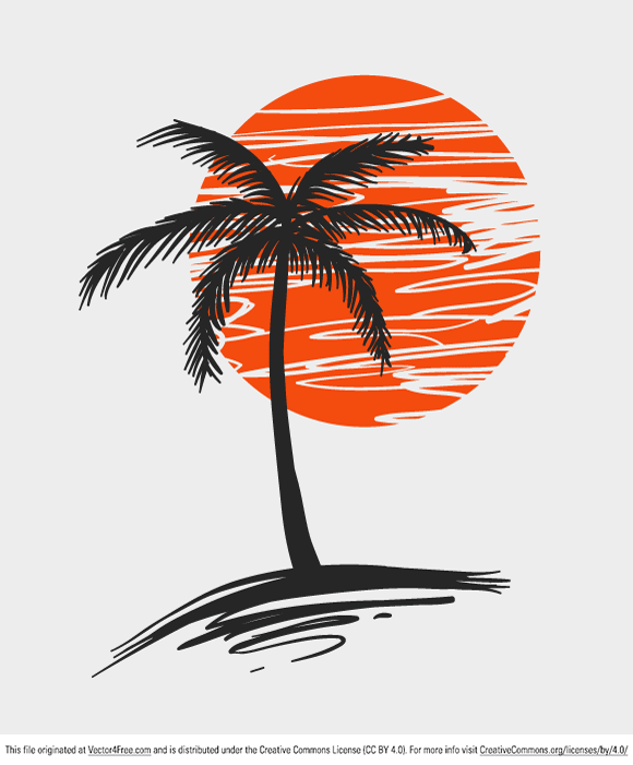 11 Simple Palm Tree Vector Images