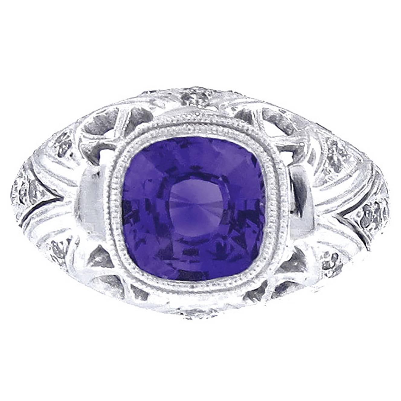 Purple Sapphire Engagement Ring