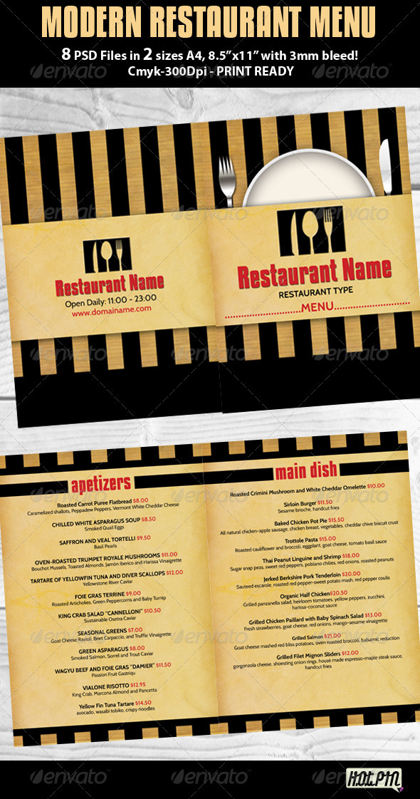 Restaurant Food Menu Templates Restaurant Food Menu Templates
