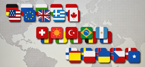 Row of Different Country Flags