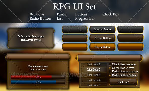 RPG Game UI Design