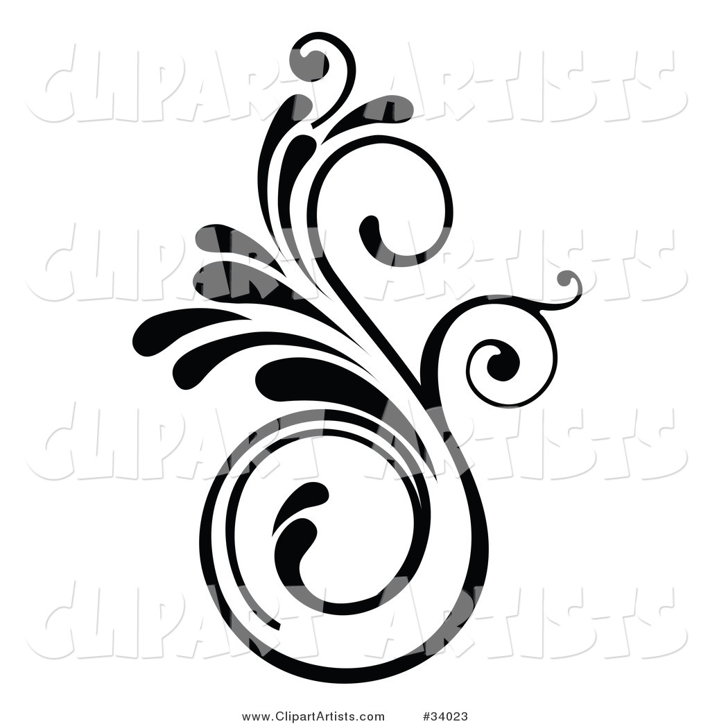 free black and white scroll clip art - photo #49