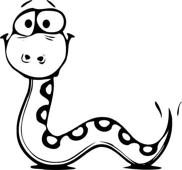 Snake Clip Art Black and White Outline