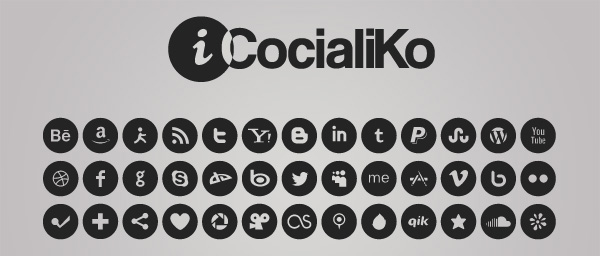 Social Media Icons Black and White