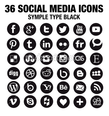 Social Media Icons Black