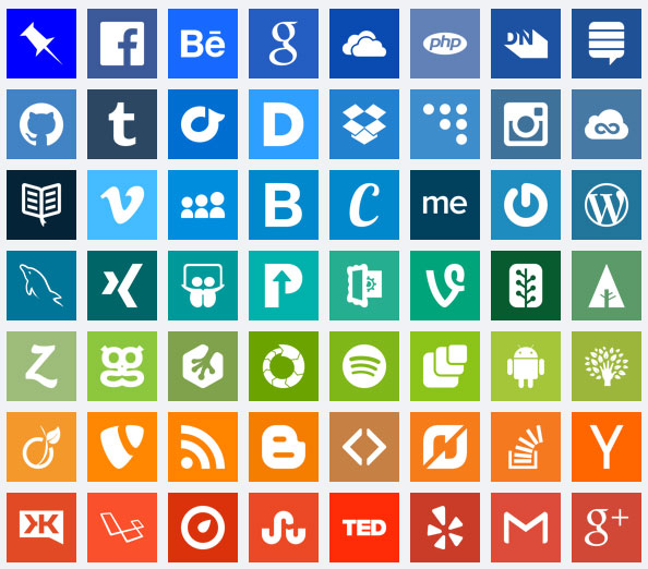 Social Media Icons Flat