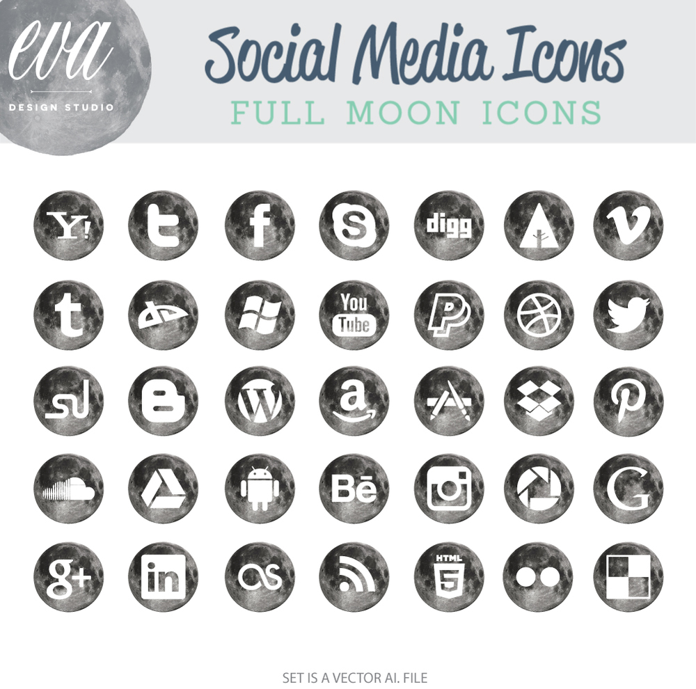 Social Media Icons Gray