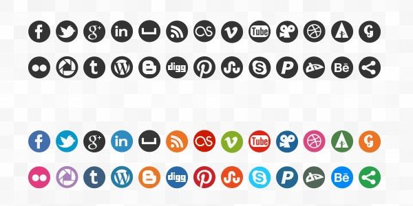 Social Media Icons Round