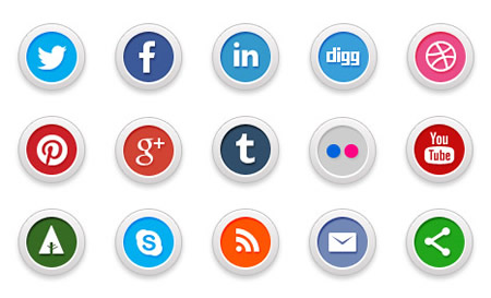 Social Media Icons Round