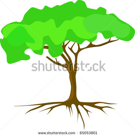 Tree with Roots Clip Art