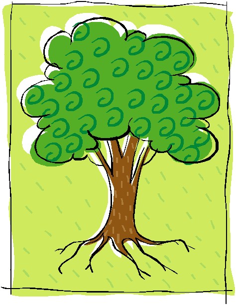 Tree with Roots Clip Art