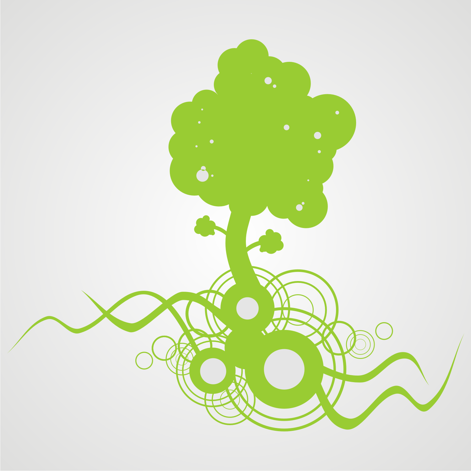 Tree with Roots Vector Free