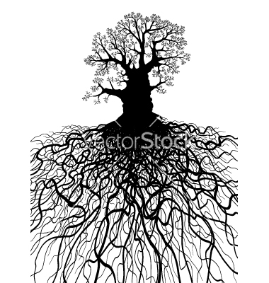 Tree with Roots Vector