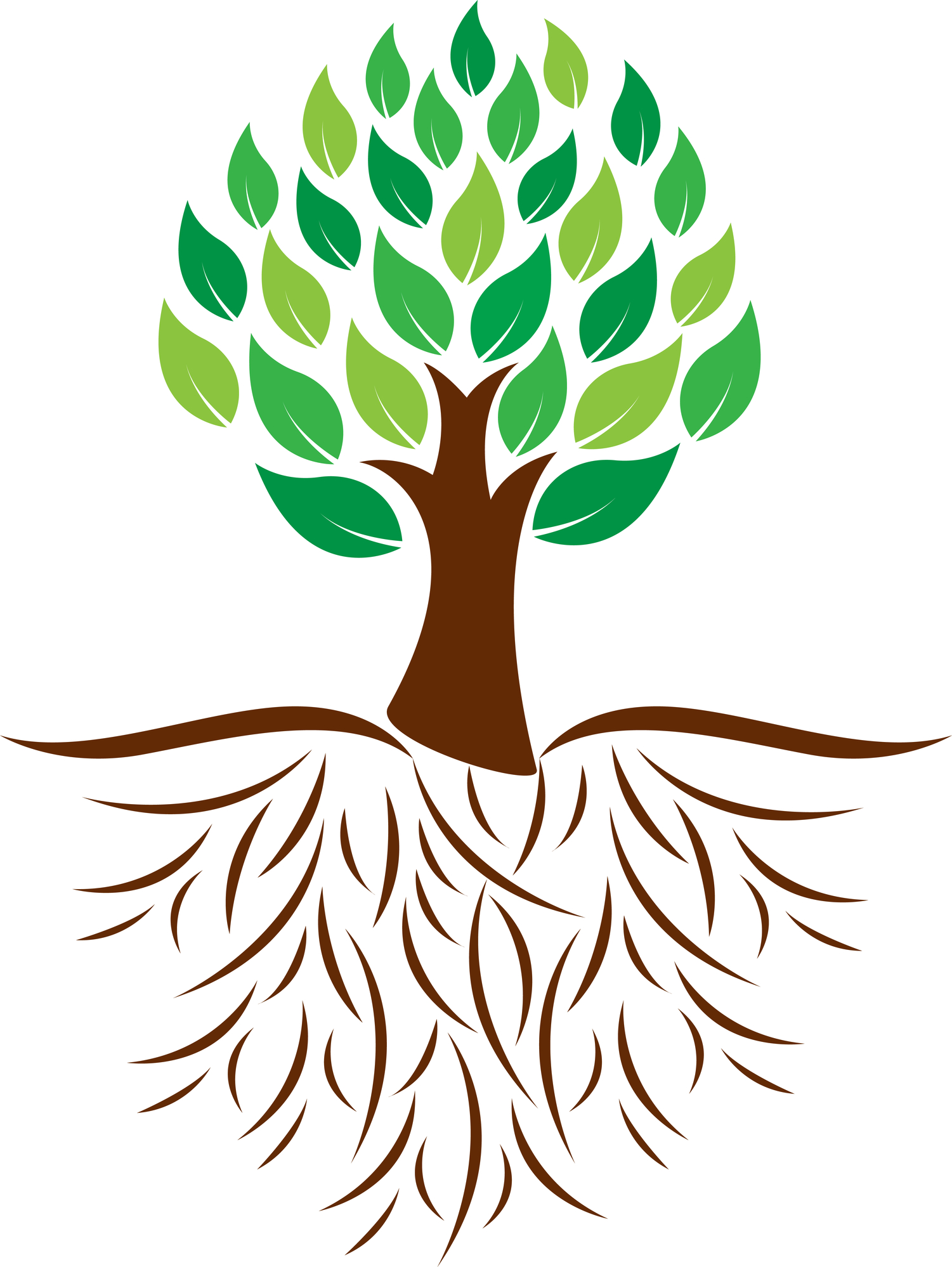 Vector Tree with Roots Clip Art