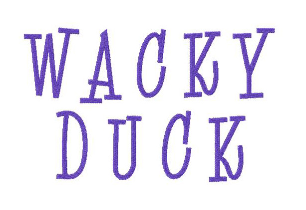 Wacky Duck Embroidery Font