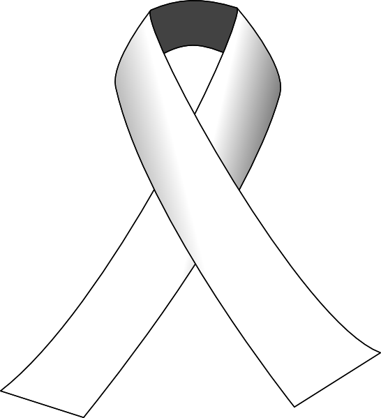 White Awareness Ribbon Clip Art