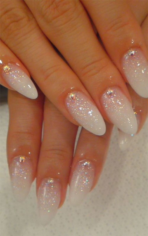 White Glitter Nails