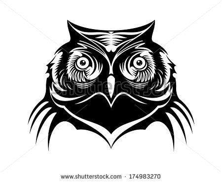 Wise Old Owl Black and White Wise Old Owl Black and White