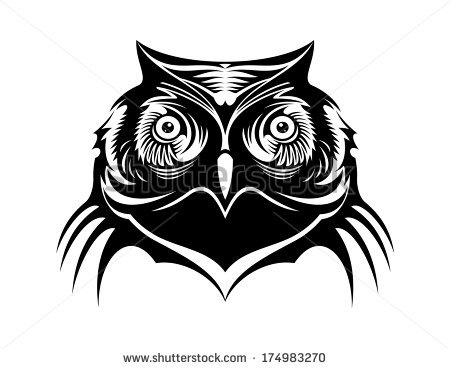 Wise Old Owl Black and White