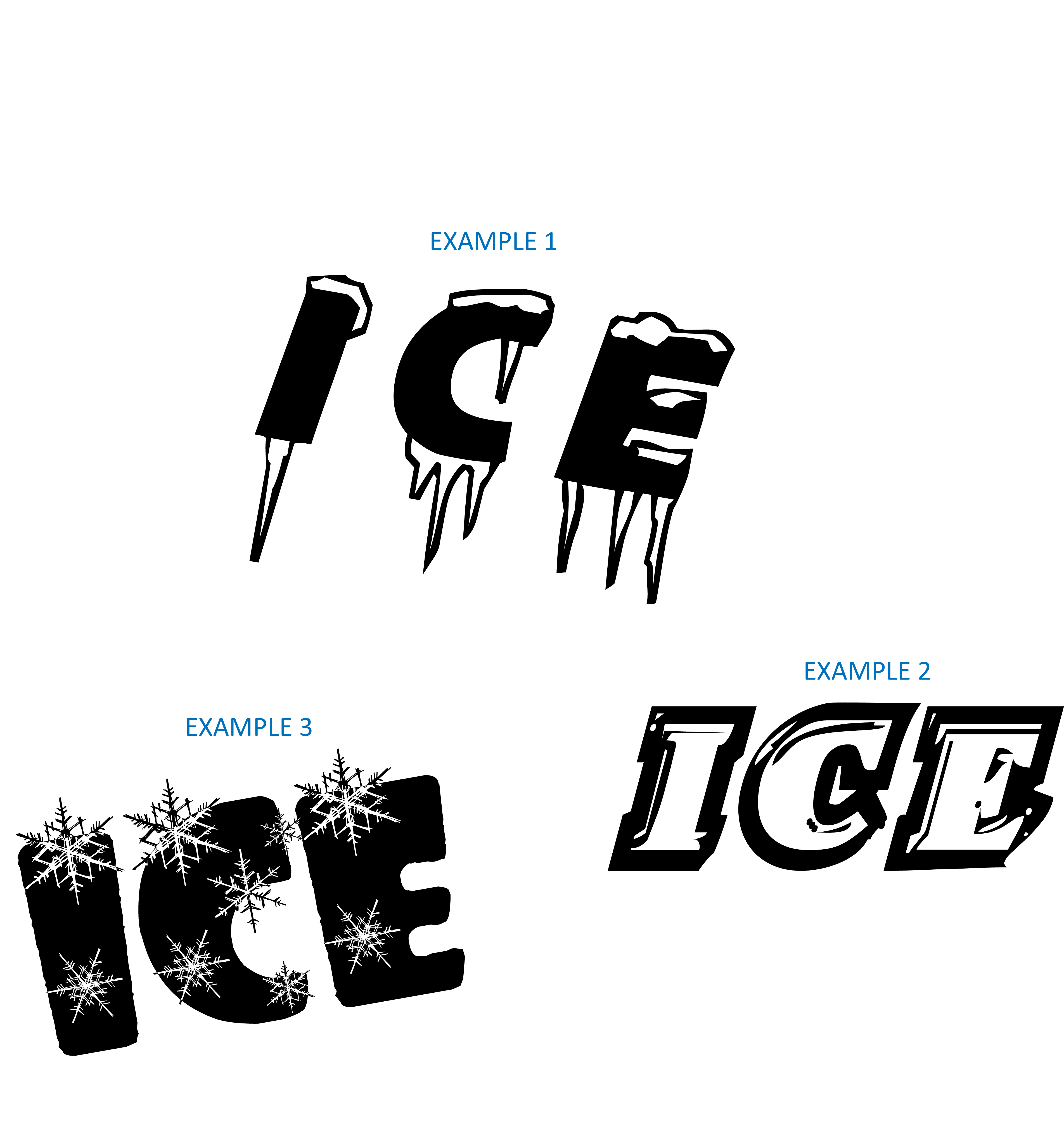 Word Ice in Different Fonts