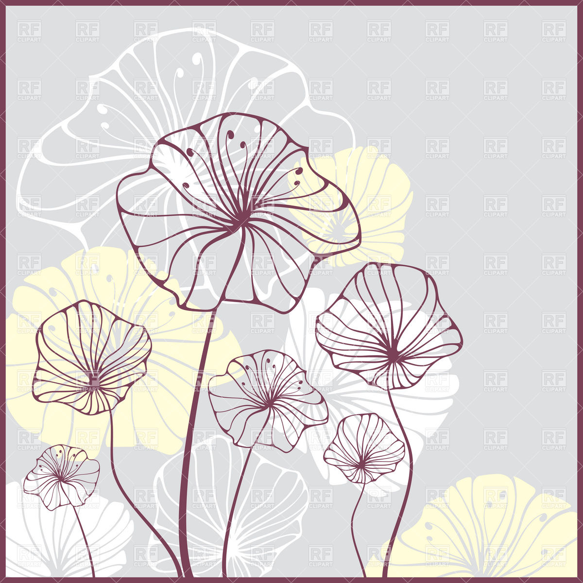 Abstract Flower Outline Clip Art