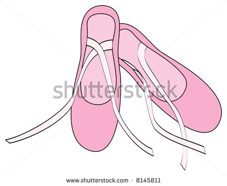 Ballet Shoes with Long Ribbons Clip Art