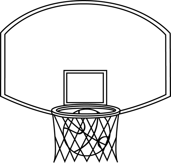 Basketball Hoop Clip Art Black and White