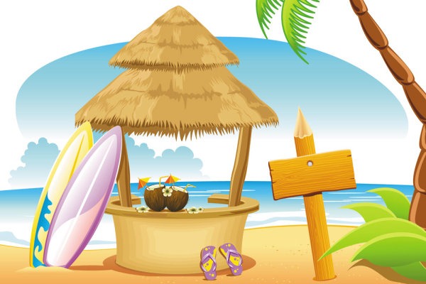 Beach Theme Cartoon