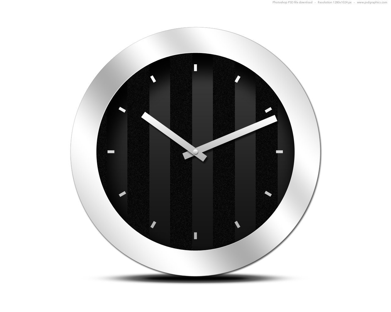 Black and White Clock Icon