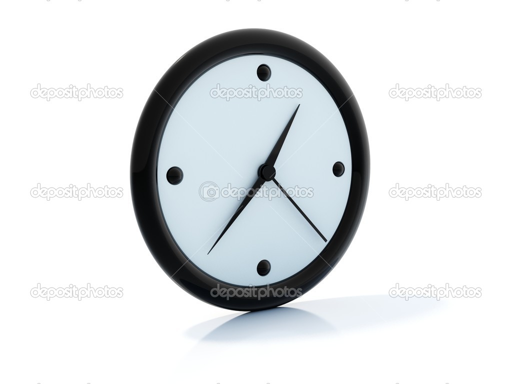 Black and White Clock Icon