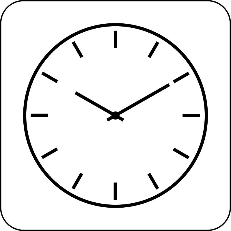 Black and White Clock Icon