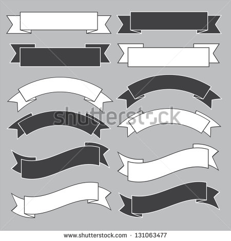 Black and White Ribbon Banner